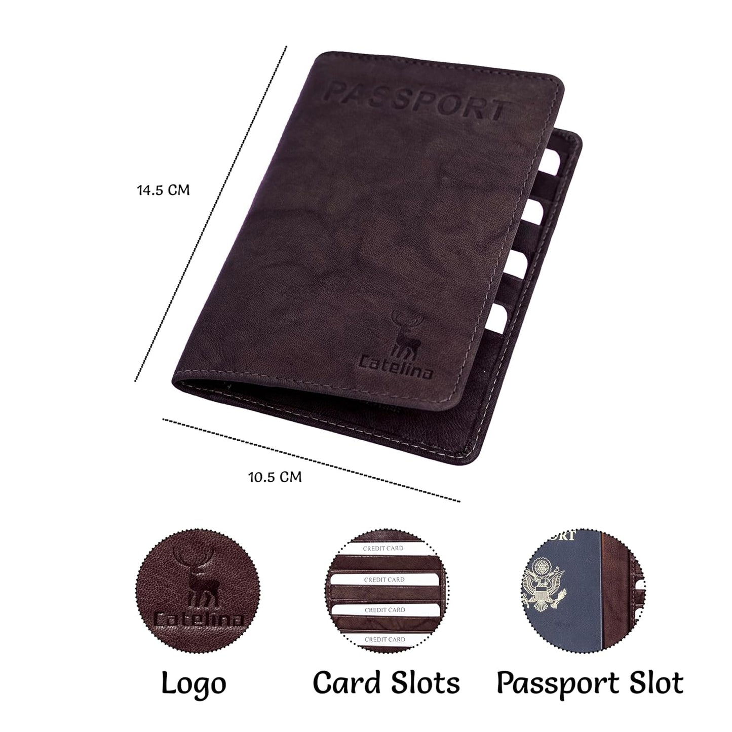 Stylish Brown Goat Leather Passport Holder Wallet for Men & Women | Travel Passport Cover Non-RFID Protected Design | Stylish Travel Accessories Pouch | International Essentials