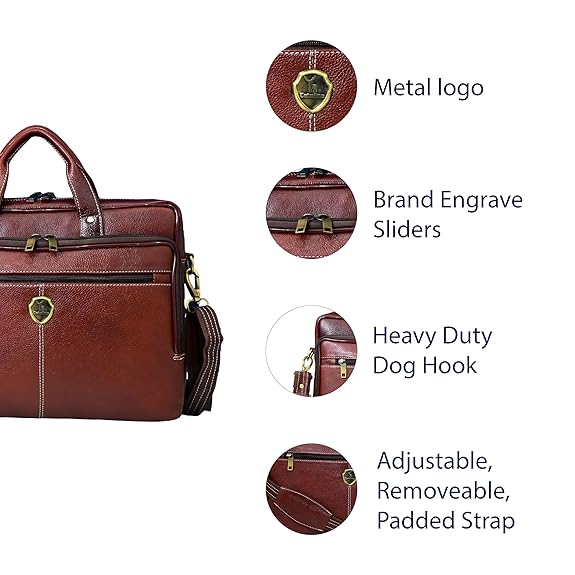 Catelina Premium Genuine Leather Laptop Briefcase – Stylish & Functional Business Messenger Bag for Professionals & Travelers Global Trading 100% Pure Genuine Leather Travel Briefcase Laptop bag
