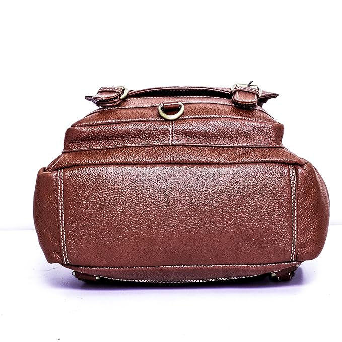 Catelina Genuine Leather Backpack | Vintage Brown Laptop Bag for Men | Office & Travel Bag with Multiple Compartments