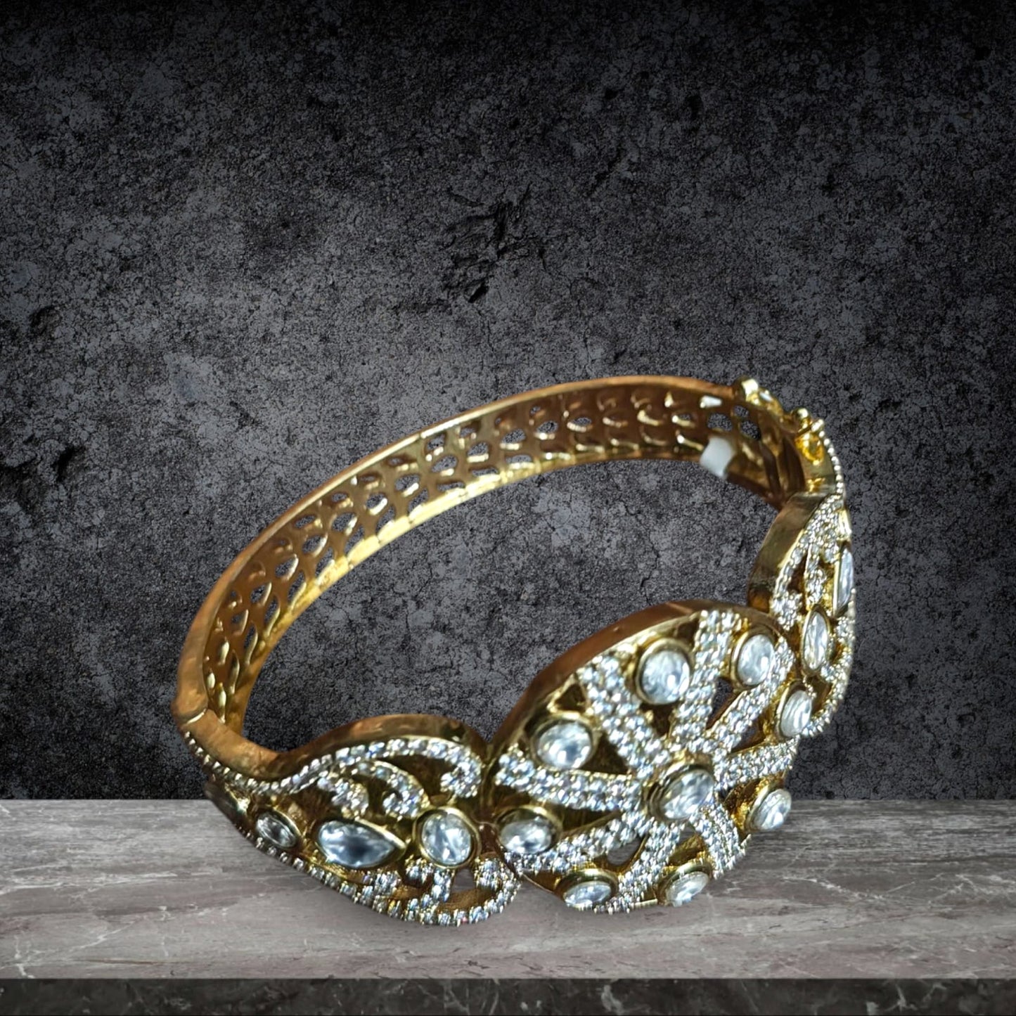 AD Stone Bracelet White coloured with Openable system