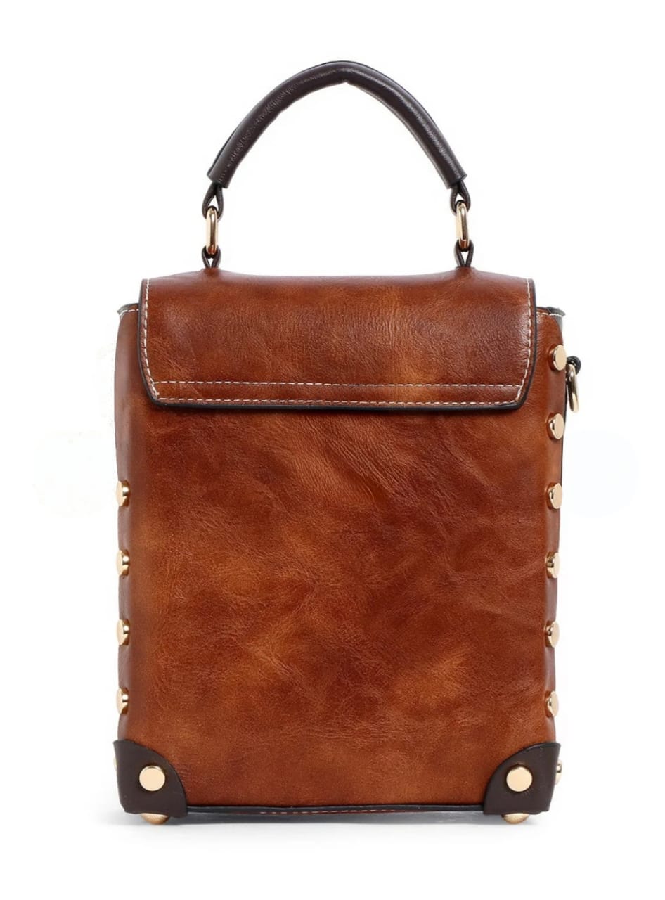 Handicrafted Ladies Sling hand bag brown