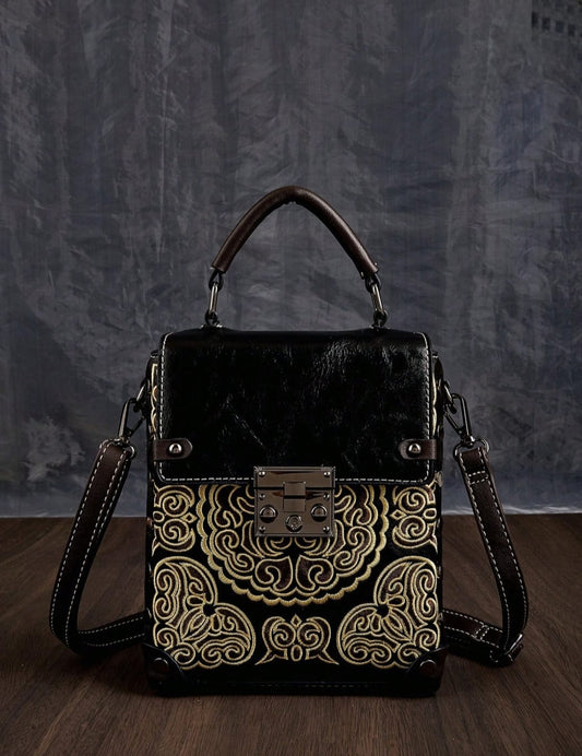Handicrafted Ladies Sling hand bag Black&Cofee