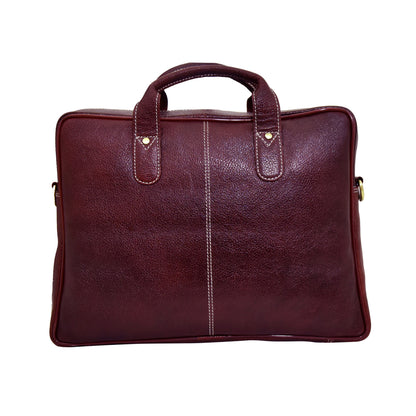 Catelina Genuine Leather Laptop Bag for Men – Premium Dark Brown Office Briefcase with Shoulder Strap & Top Handle – Stylish Executive Business Messenger Bag