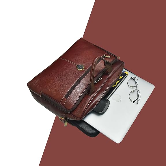 Catelina Premium Genuine Leather Laptop Briefcase – Stylish & Functional Business Messenger Bag for Professionals & Travelers Global Trading 100% Pure Genuine Leather Travel Briefcase Laptop bag