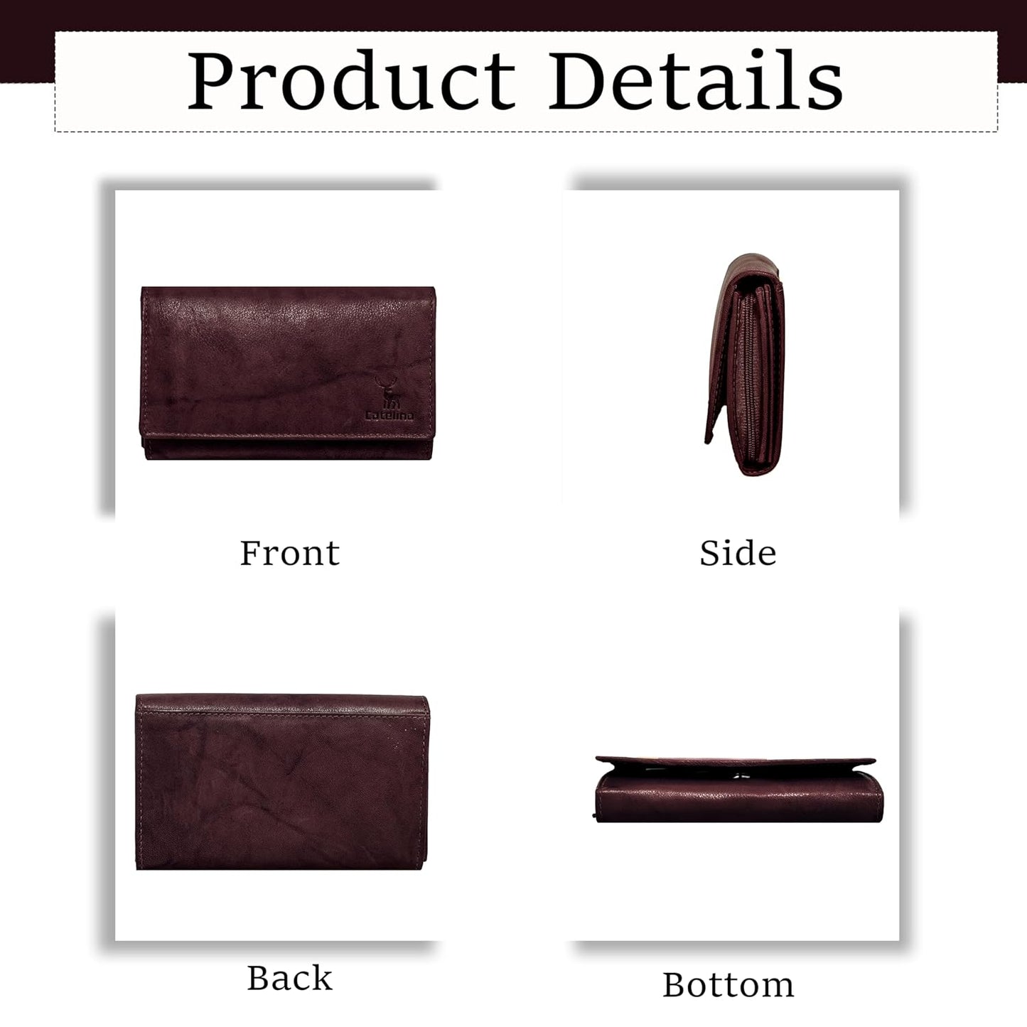 Catelina Stylish Hand Purse for Women | Goat Leather Wallet, Ladies Clutch, Branded Purse | Women's Handbag & Green Wallet | Elegant Purse for Women for Daily & Party Use