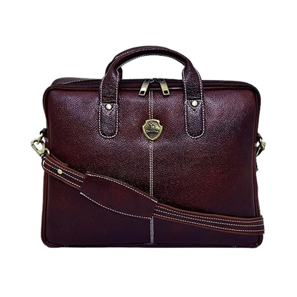 Catelina Genuine Leather Laptop Bag for Men – Premium Dark Brown Office Briefcase with Shoulder Strap & Top Handle – Stylish Executive Business Messenger Bag