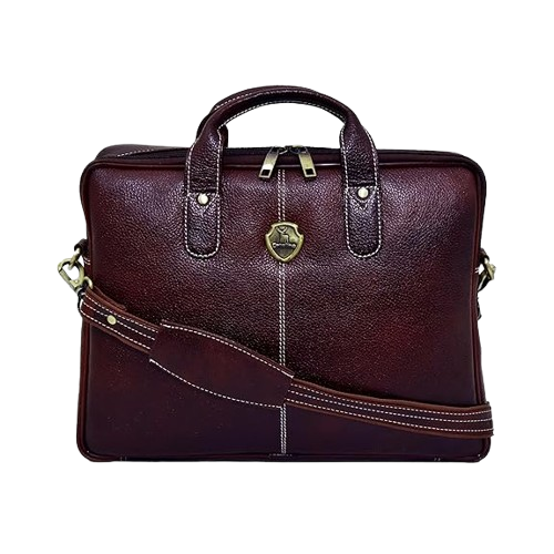 Catelina Genuine Leather Laptop Bag for Men – Premium Dark Brown Office Briefcase with Shoulder Strap & Top Handle – Stylish Executive Business Messenger Bag