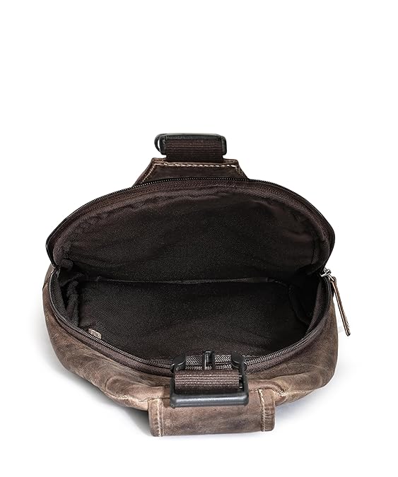 Catelina Hunter Leather Sling Bag – Premium Crossbody Chest Bag for Travel, Work & Everyday Use Crossbody Shoulder Bag with Multiple Pockets, Brown