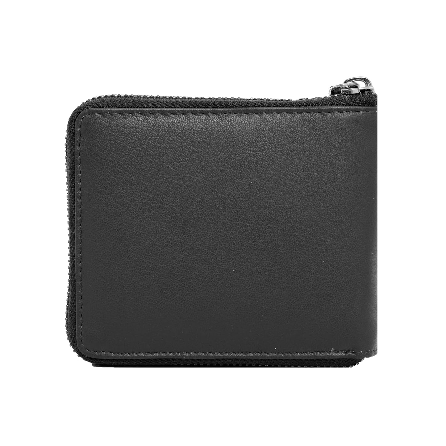 Catelina Genuine Leather Wallet for Men with Zip Closure | RFID Blocking Slim Bifold Card Holder | Compact Black Wallet for Travel, Daily Use, Gift for Husband, Brother, Father