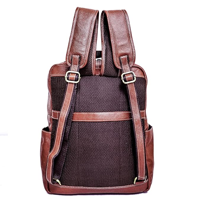 Catelina Genuine Leather Backpack | Vintage Brown Laptop Bag for Men | Office & Travel Bag with Multiple Compartments
