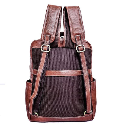 Catelina Genuine Leather Backpack | Vintage Brown Laptop Bag for Men | Office & Travel Bag with Multiple Compartments