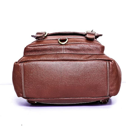 Catelina Genuine Leather Backpack | Vintage Brown Laptop Bag for Men | Office & Travel Bag with Multiple Compartments