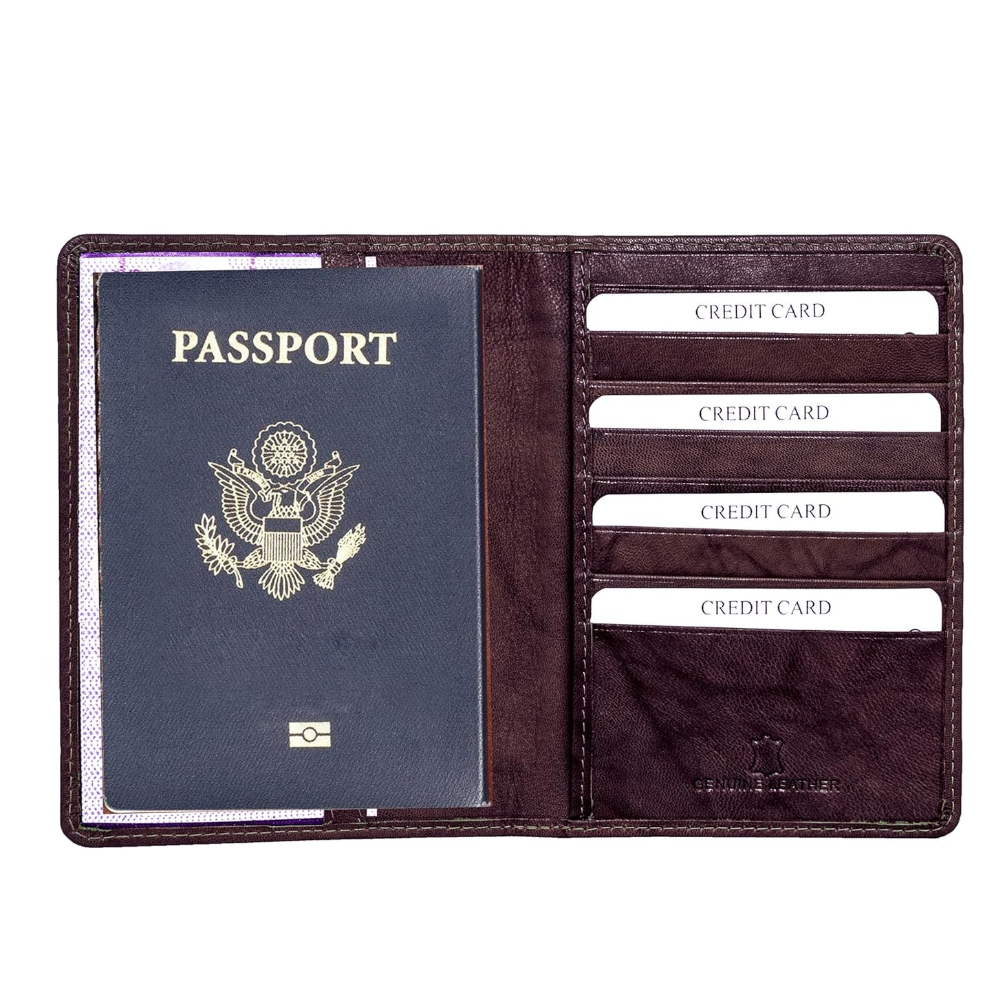 Stylish Brown Goat Leather Passport Holder Wallet for Men & Women | Travel Passport Cover Non-RFID Protected Design | Stylish Travel Accessories Pouch | International Essentials