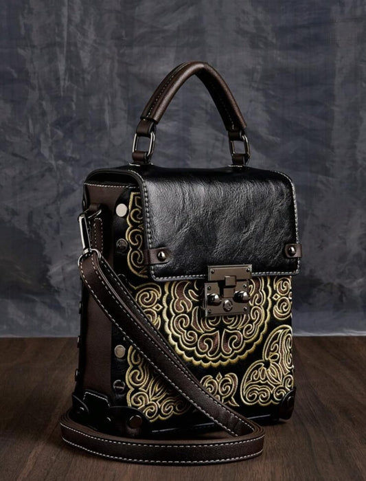 Handicrafted Ladies Sling hand bag Black&Cofee