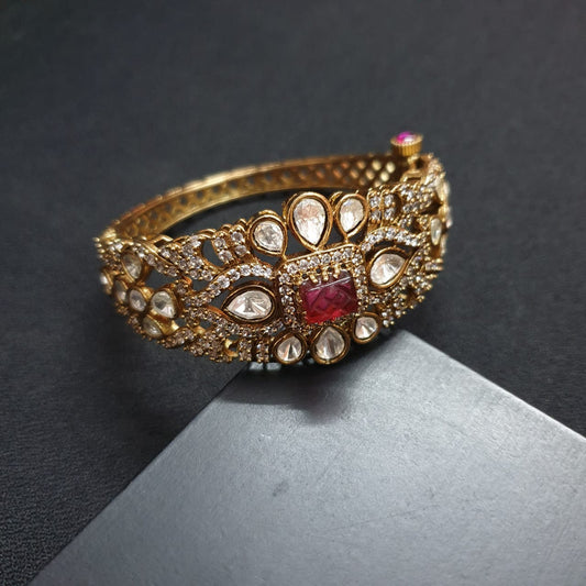 AD Stone Bracelet ruby coloured with Openable system