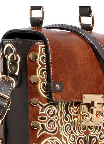 Handicrafted Ladies Sling hand bag brown